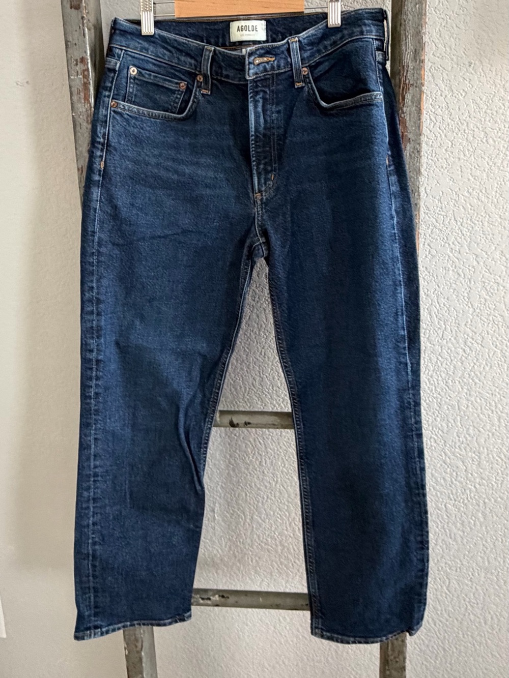 AGOLDE Strat Mid Rise Blue Jeans